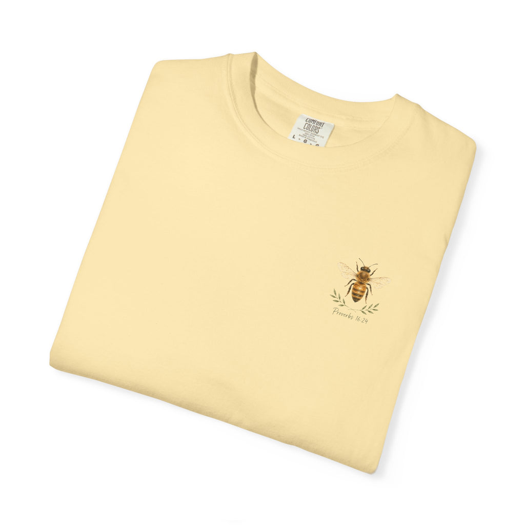 Gracious Words Are Like a Honeycomb — Proverbs 16:24 Christian Shirt for Women | Bee Scripture Tee, Faith Gift