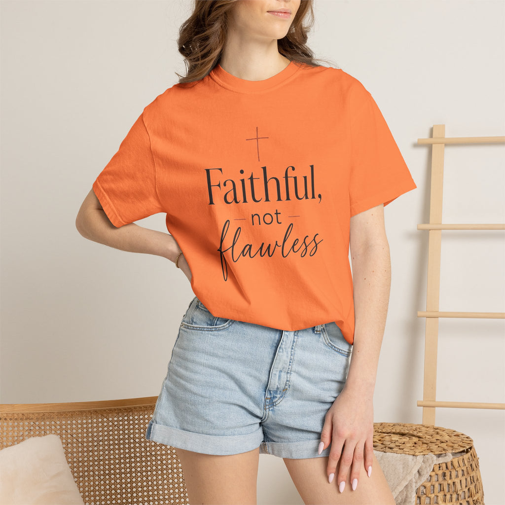 Faithful, Not Flawless — Christian Shirt for Women | Faith Over Perfection Tee, Quiet Strength, Gift for Her