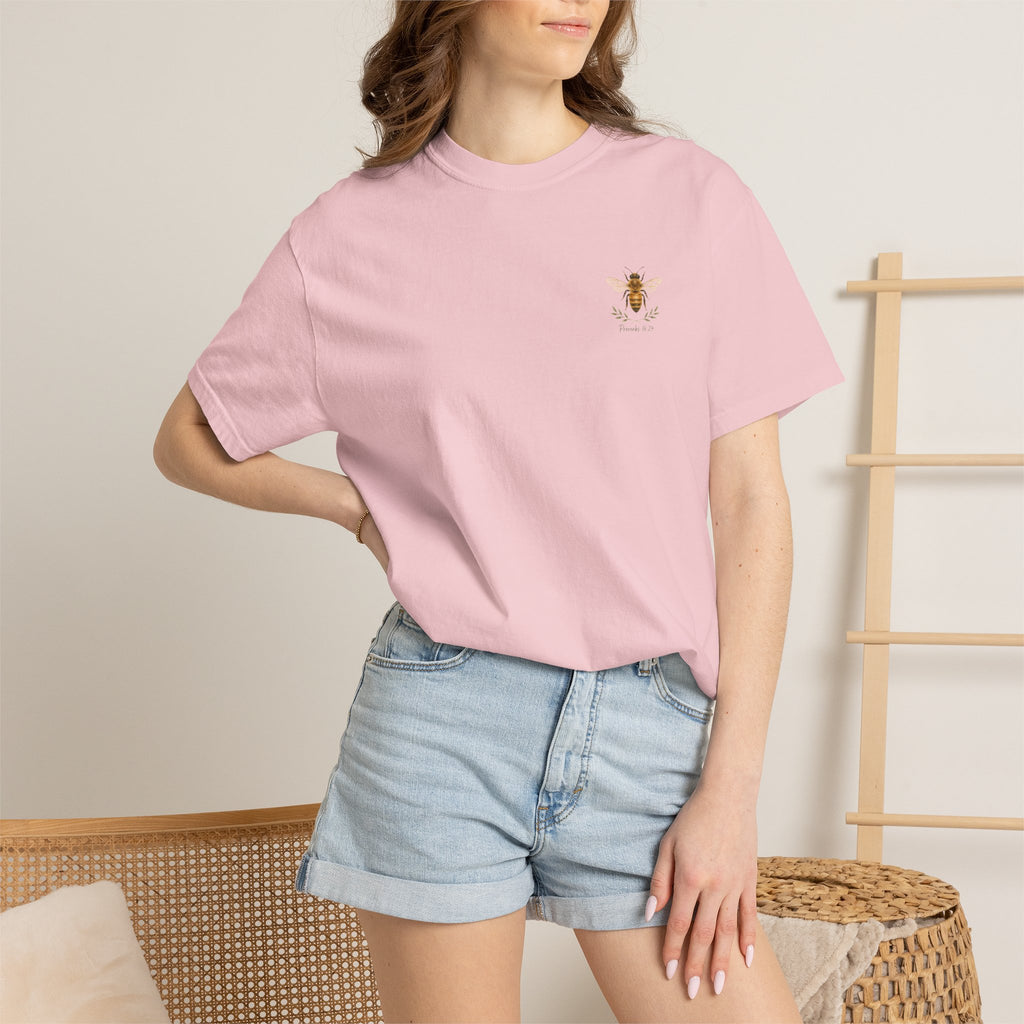Gracious Words Are Like a Honeycomb — Proverbs 16:24 Christian Shirt for Women | Bee Scripture Tee, Faith Gift