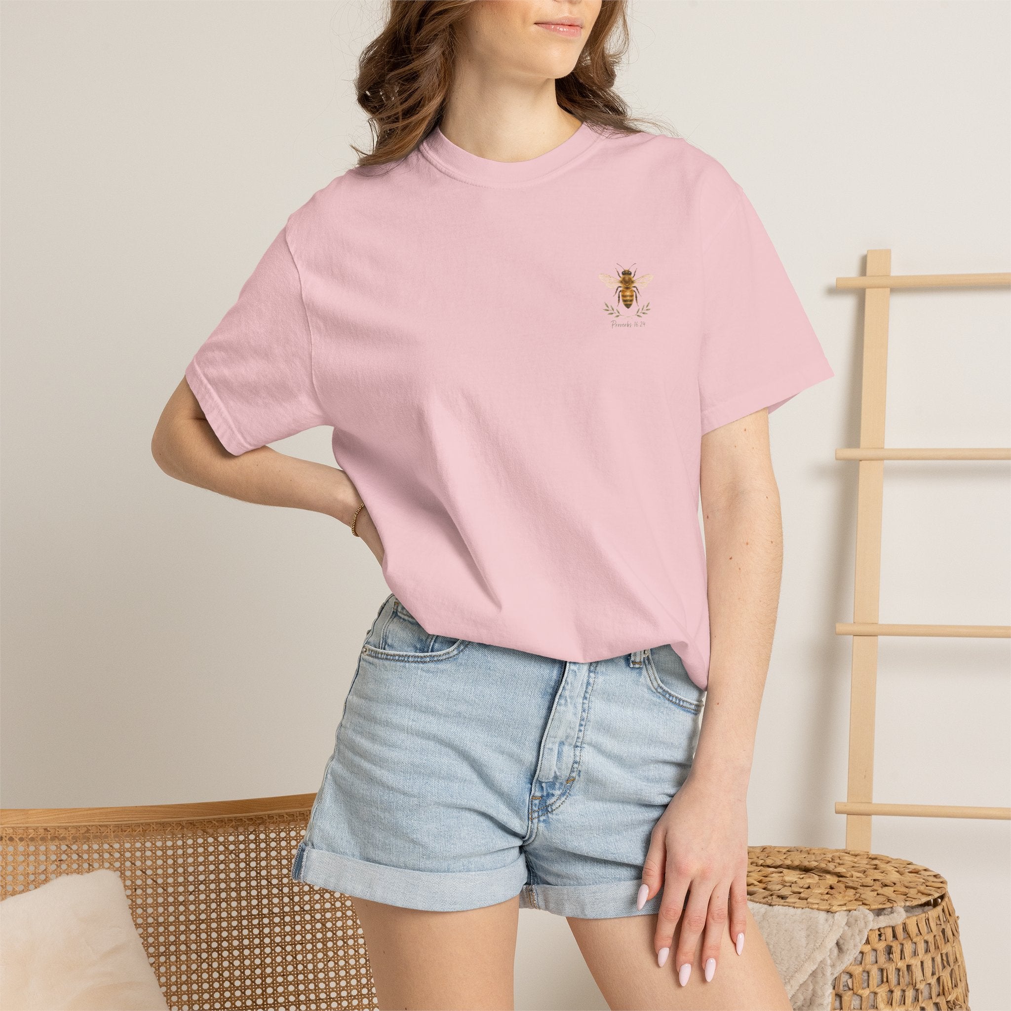 Gracious Words Are Like a Honeycomb — Proverbs 16:24 Christian Shirt for Women | Bee Scripture Tee, Faith Gift