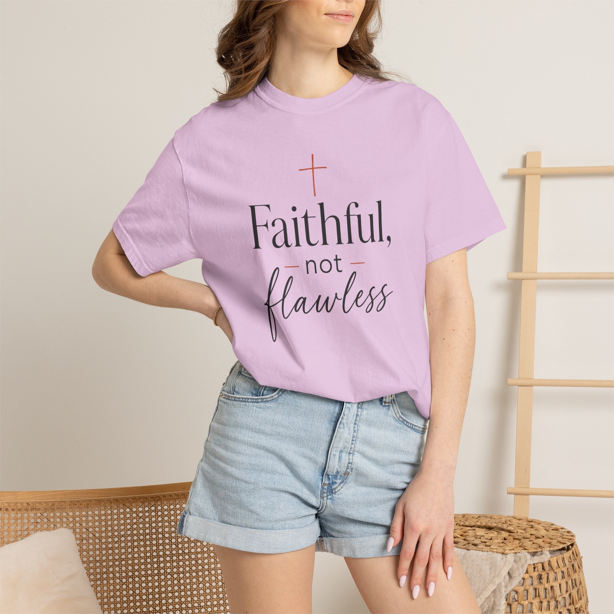 Faithful, Not Flawless — Christian Shirt for Women | Faith Over Perfection Tee, Quiet Strength, Gift for Her