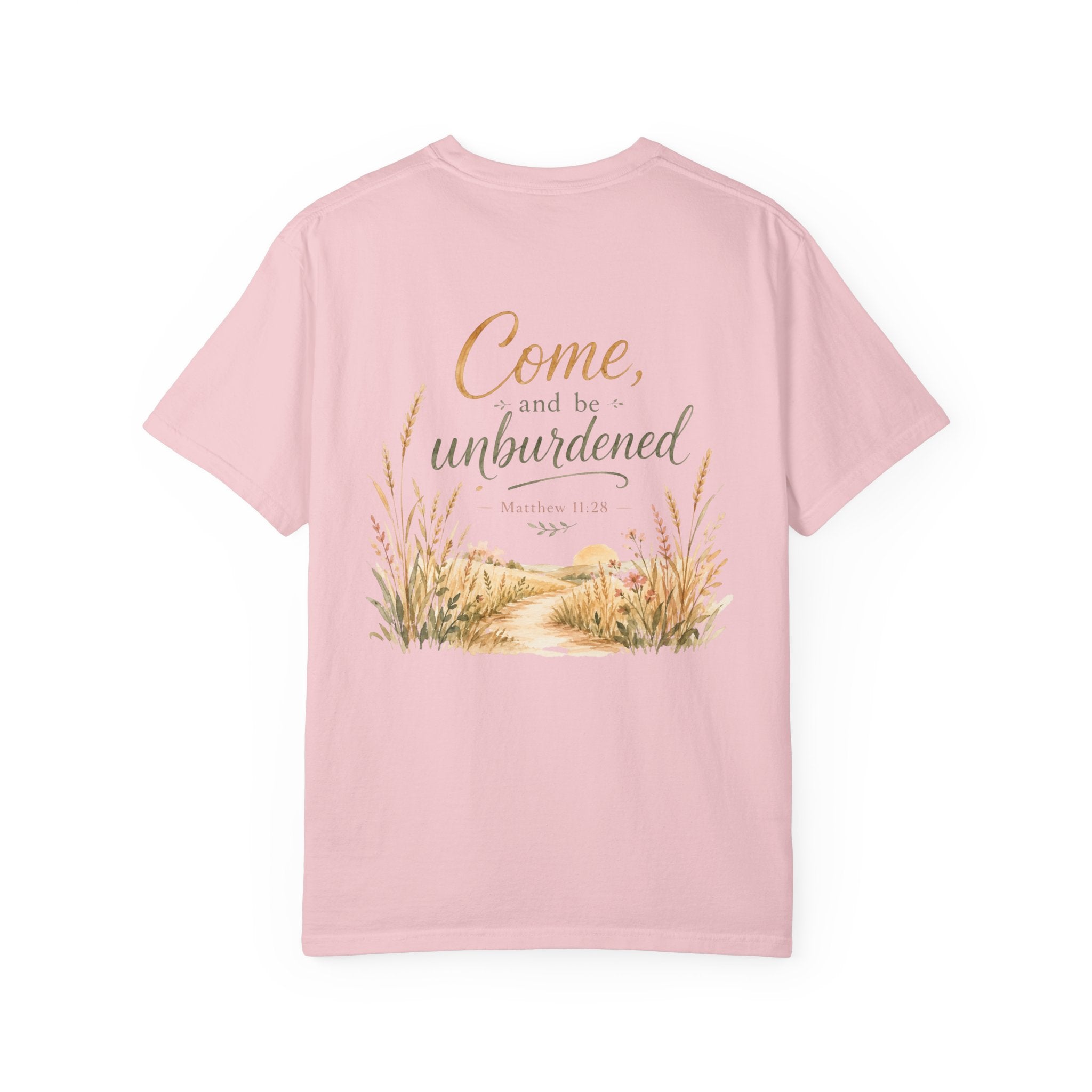 Come and Be Unburdened — Matthew 11:28 Christian Shirt for Women | Scripture Tee, Faith Gift for Her