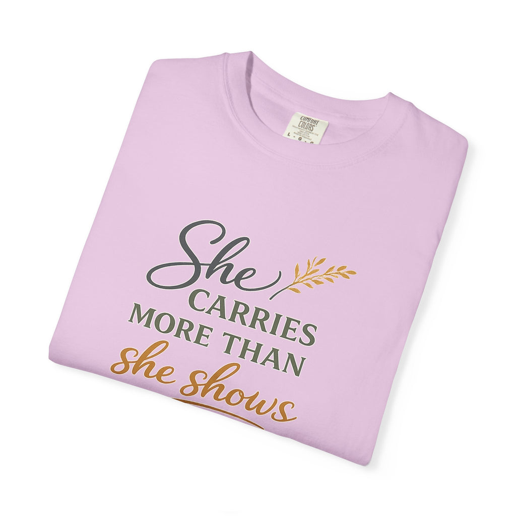 She Carries More Than She Shows — Quiet Strength Shirt for Women | Christian Faith Tee