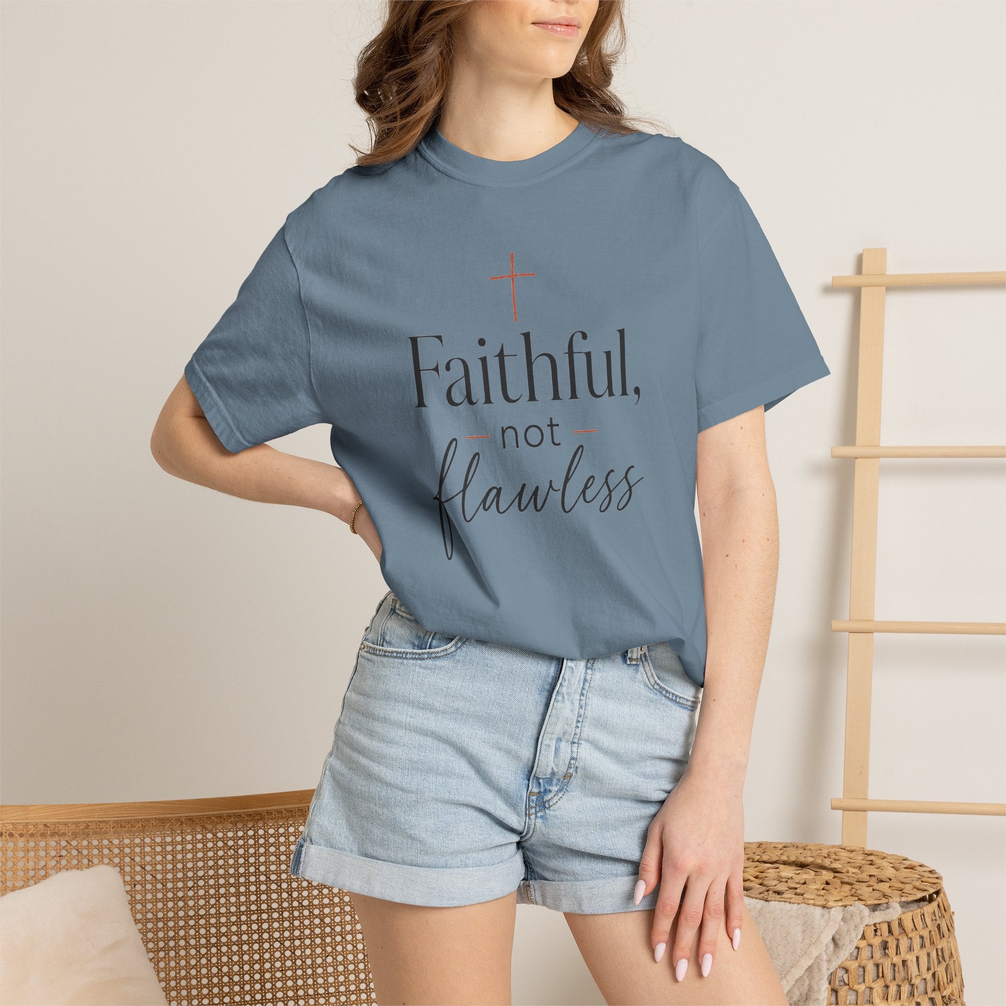Faithful, Not Flawless — Christian Shirt for Women | Faith Over Perfection Tee, Quiet Strength, Gift for Her