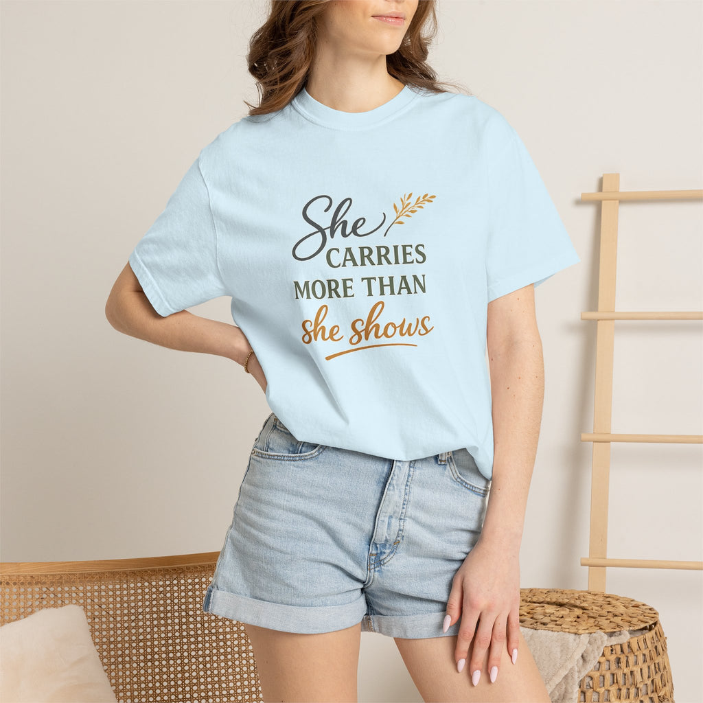 She Carries More Than She Shows — Quiet Strength Shirt for Women | Christian Faith Tee