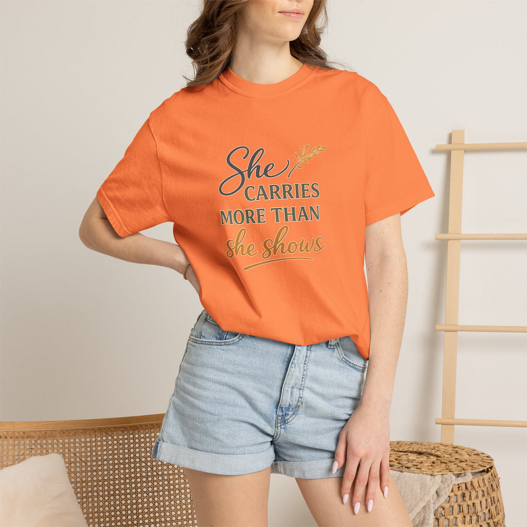 She Carries More Than She Shows — Quiet Strength Shirt for Women | Christian Faith Tee