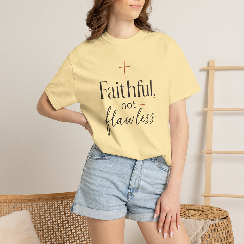 Faithful, Not Flawless — Christian Shirt for Women | Faith Over Perfection Tee, Quiet Strength, Gift for Her