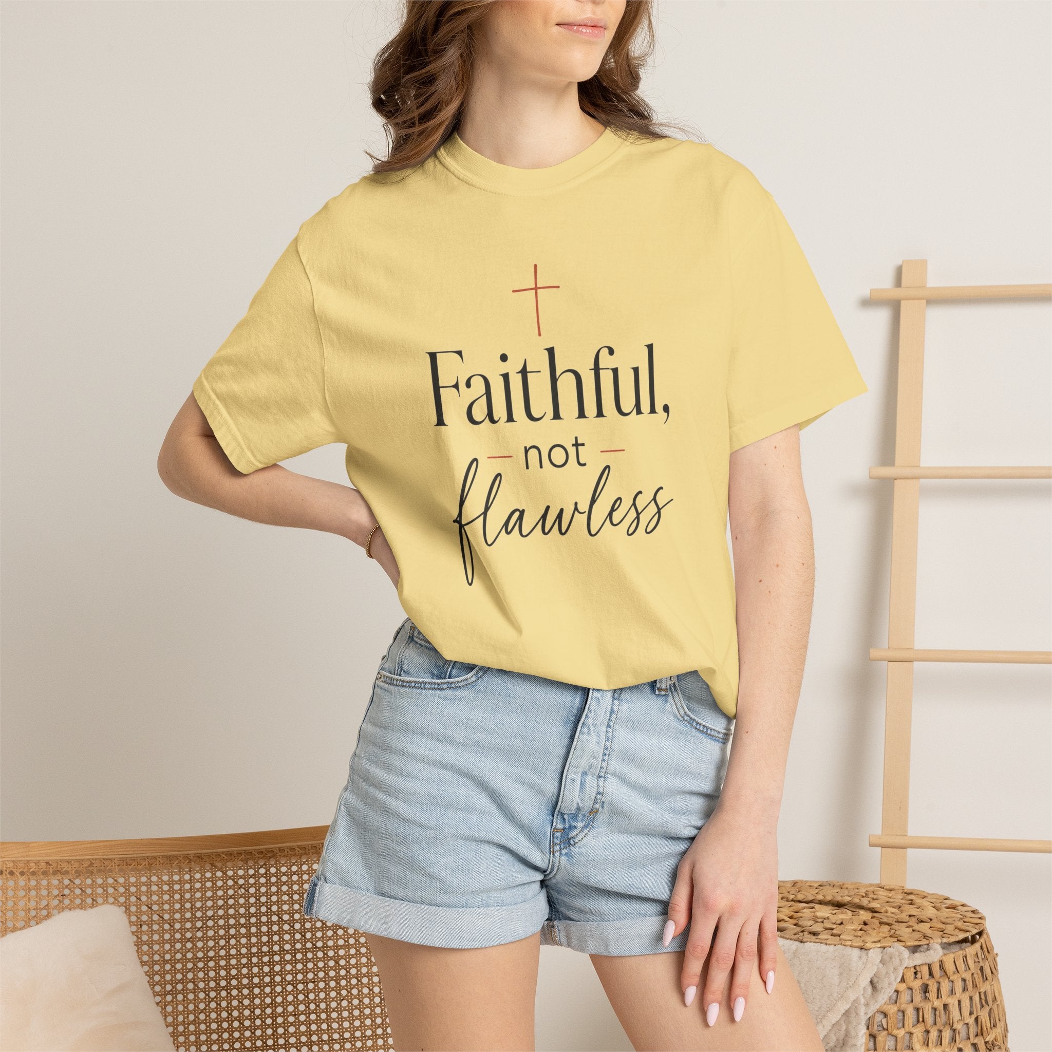 Faithful, Not Flawless — Christian Shirt for Women | Faith Over Perfection Tee, Quiet Strength, Gift for Her