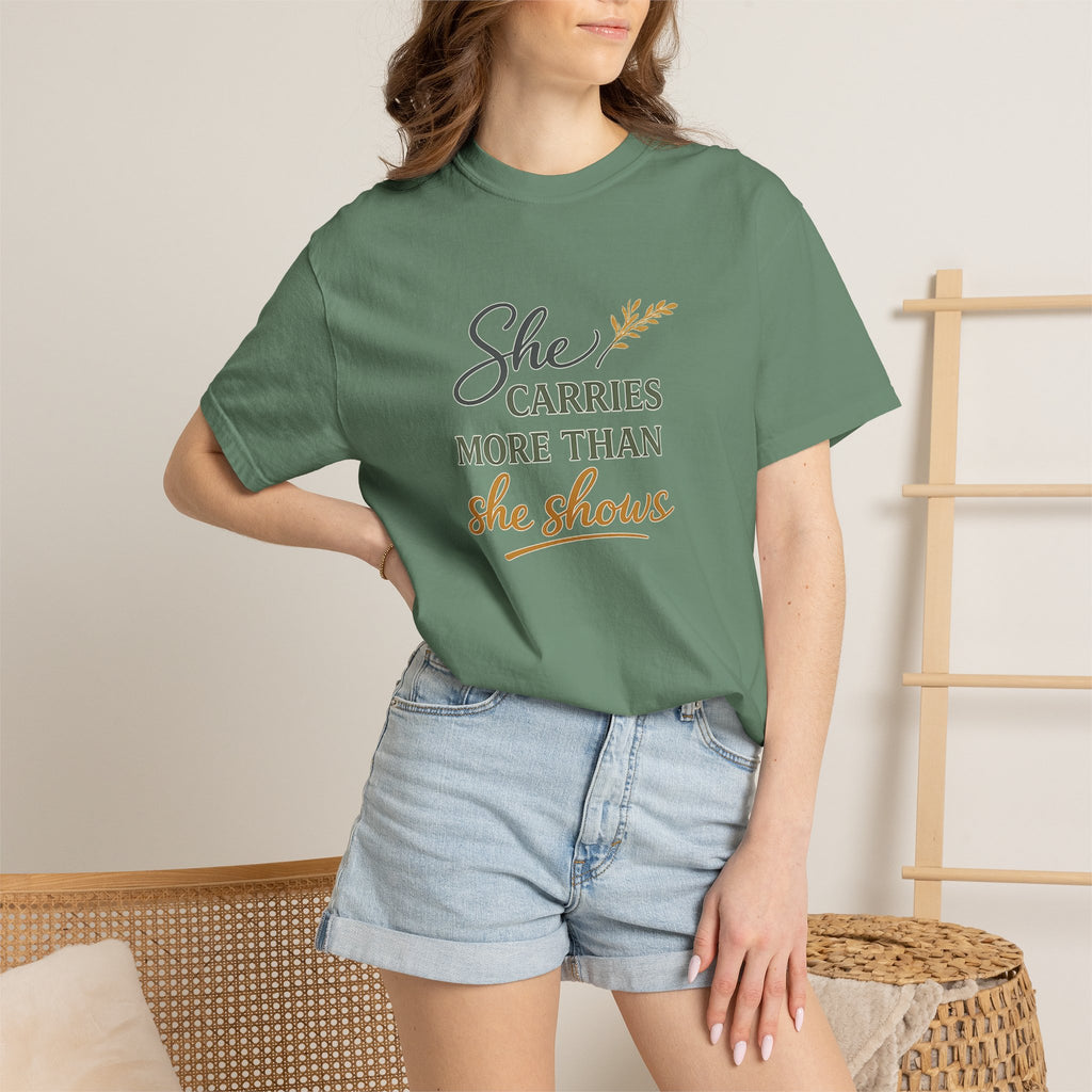She Carries More Than She Shows — Quiet Strength Shirt for Women | Christian Faith Tee
