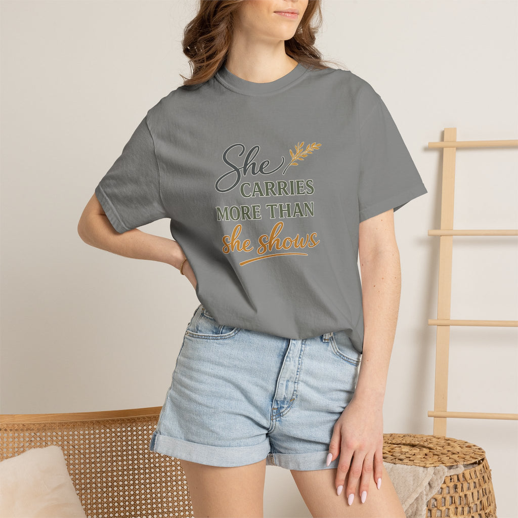 She Carries More Than She Shows — Quiet Strength Shirt for Women | Christian Faith Tee