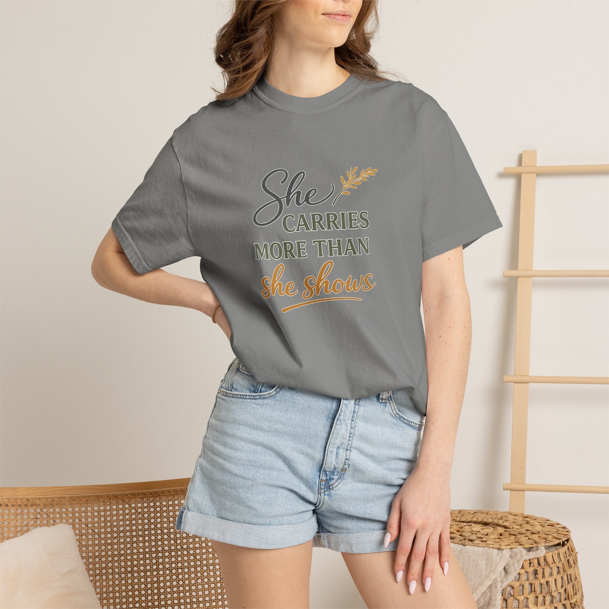 She Carries More Than She Shows — Quiet Strength Shirt for Women | Christian Faith Tee