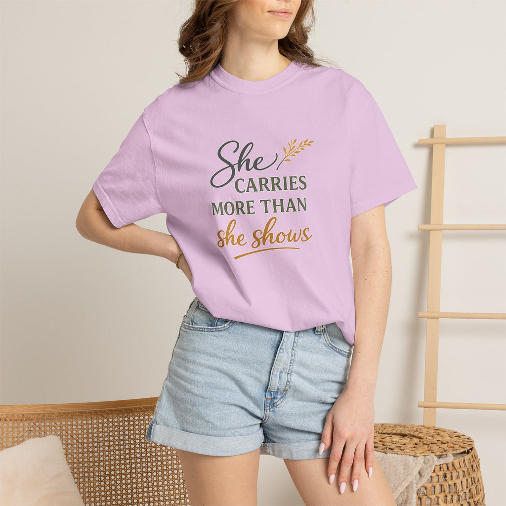 She Carries More Than She Shows — Quiet Strength Shirt for Women | Christian Faith Tee