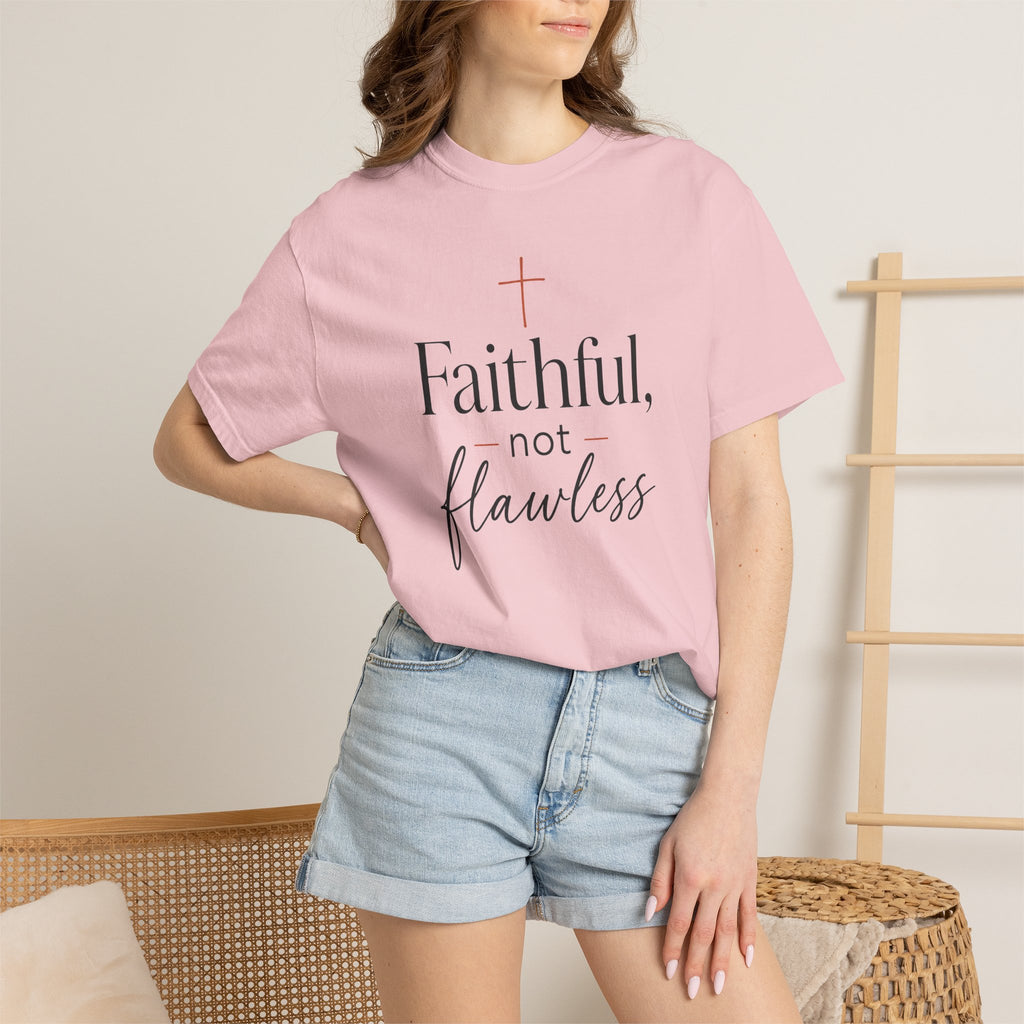 Faithful, Not Flawless — Christian Shirt for Women | Faith Over Perfection Tee, Quiet Strength, Gift for Her