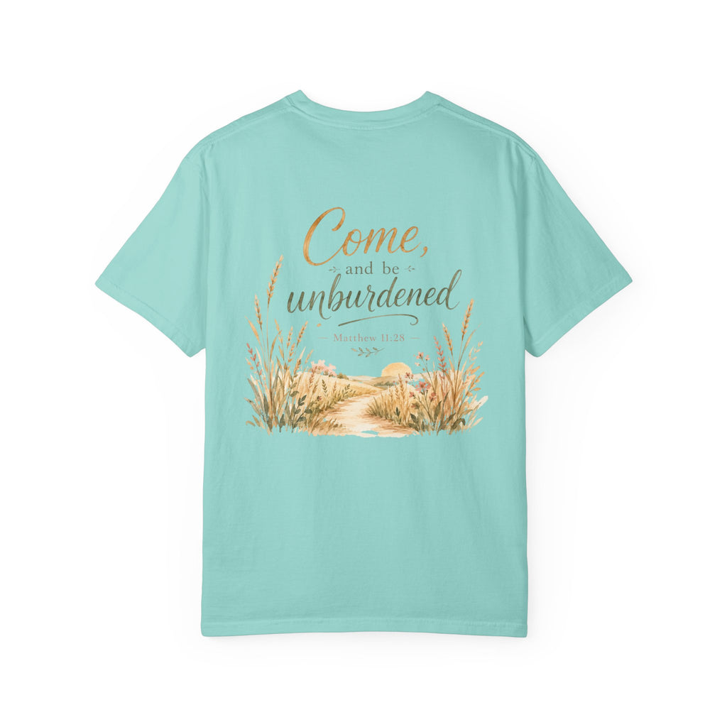 Come and Be Unburdened — Matthew 11:28 Christian Shirt for Women | Scripture Tee, Faith Gift for Her
