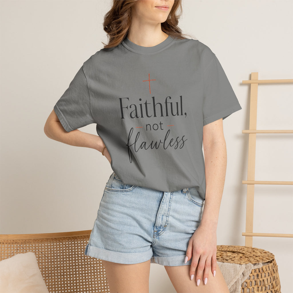 Faithful, Not Flawless — Christian Shirt for Women | Faith Over Perfection Tee, Quiet Strength, Gift for Her
