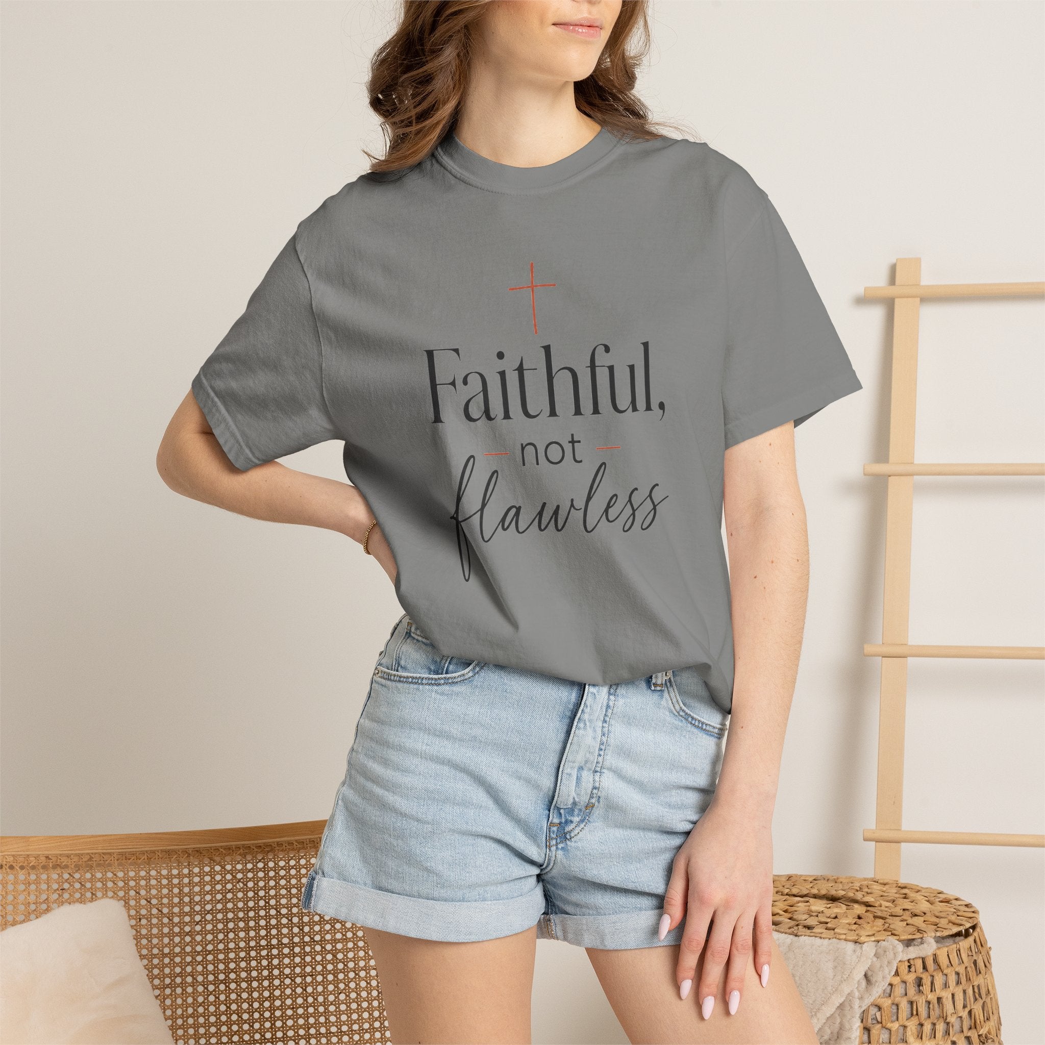 Faithful, Not Flawless — Christian Shirt for Women | Faith Over Perfection Tee, Quiet Strength, Gift for Her