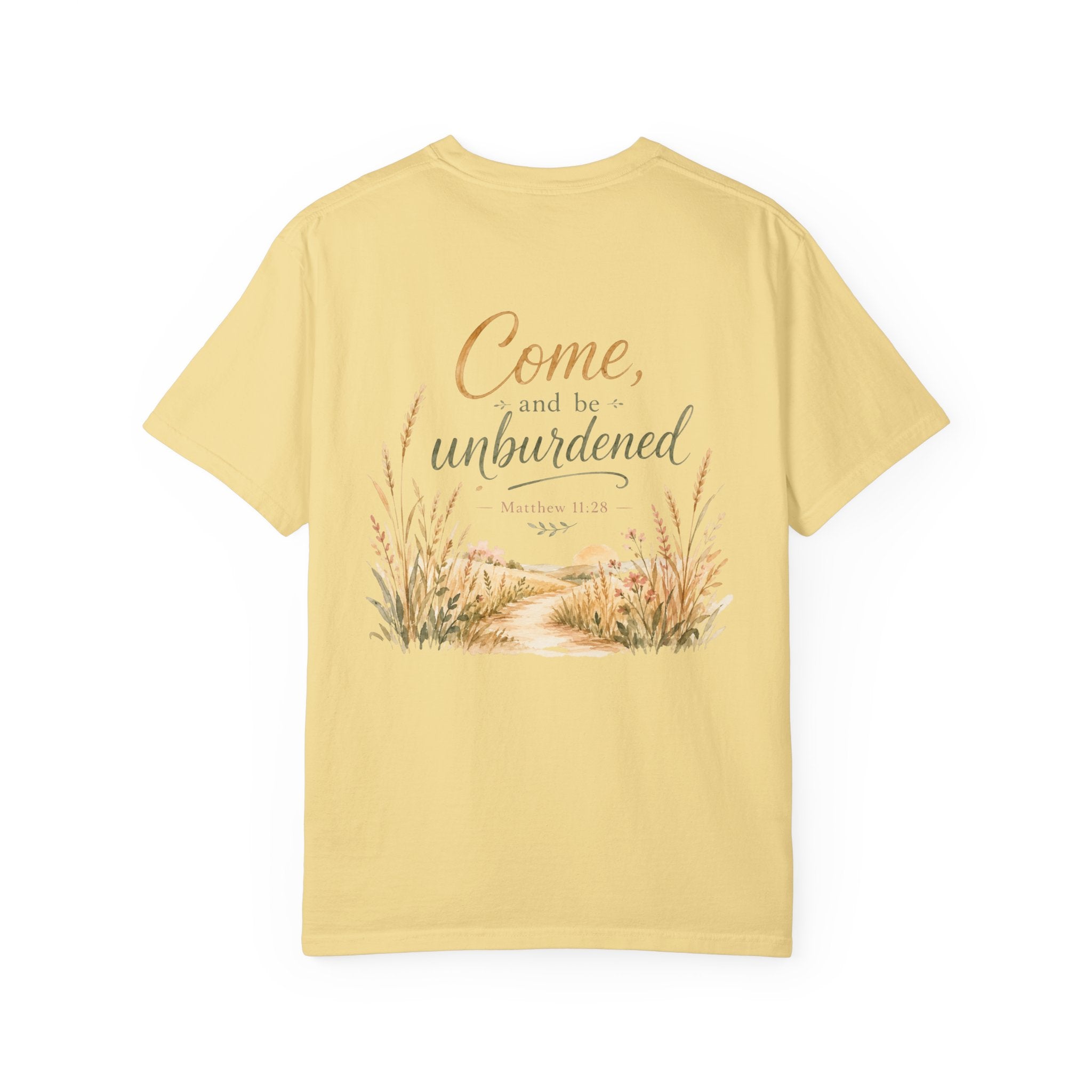 Come and Be Unburdened — Matthew 11:28 Christian Shirt for Women | Scripture Tee, Faith Gift for Her