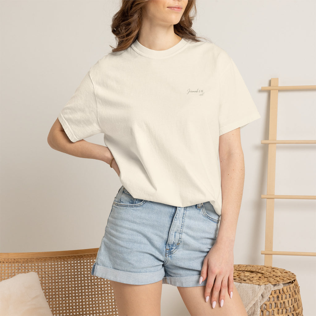 Ask for the Old Paths — Jeremiah 6:16 Christian Shirt for Women | Floral Scripture Tee, Faith Gift for Her