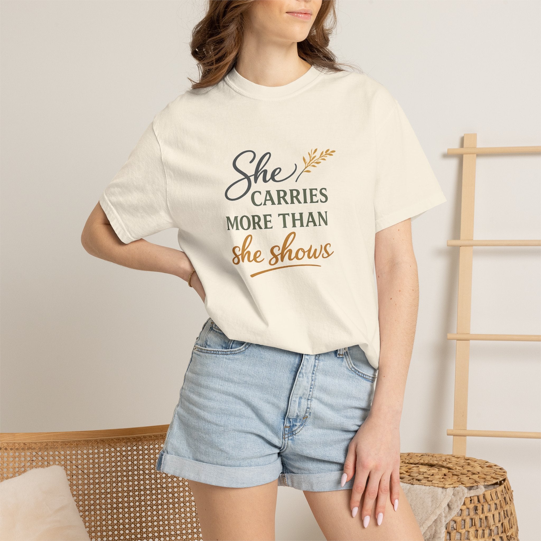 She Carries More Than She Shows — Quiet Strength Shirt for Women | Christian Faith Tee