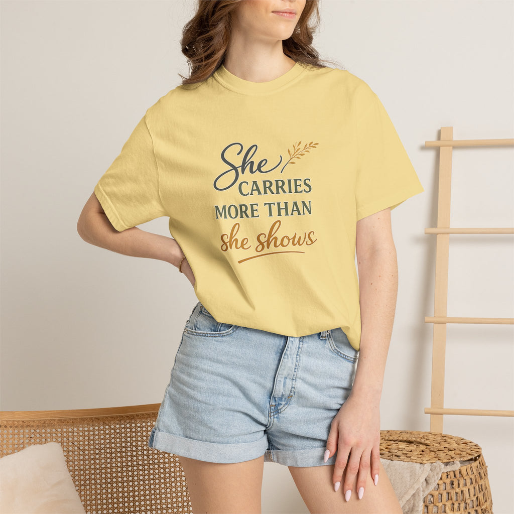 She Carries More Than She Shows — Quiet Strength Shirt for Women | Christian Faith Tee