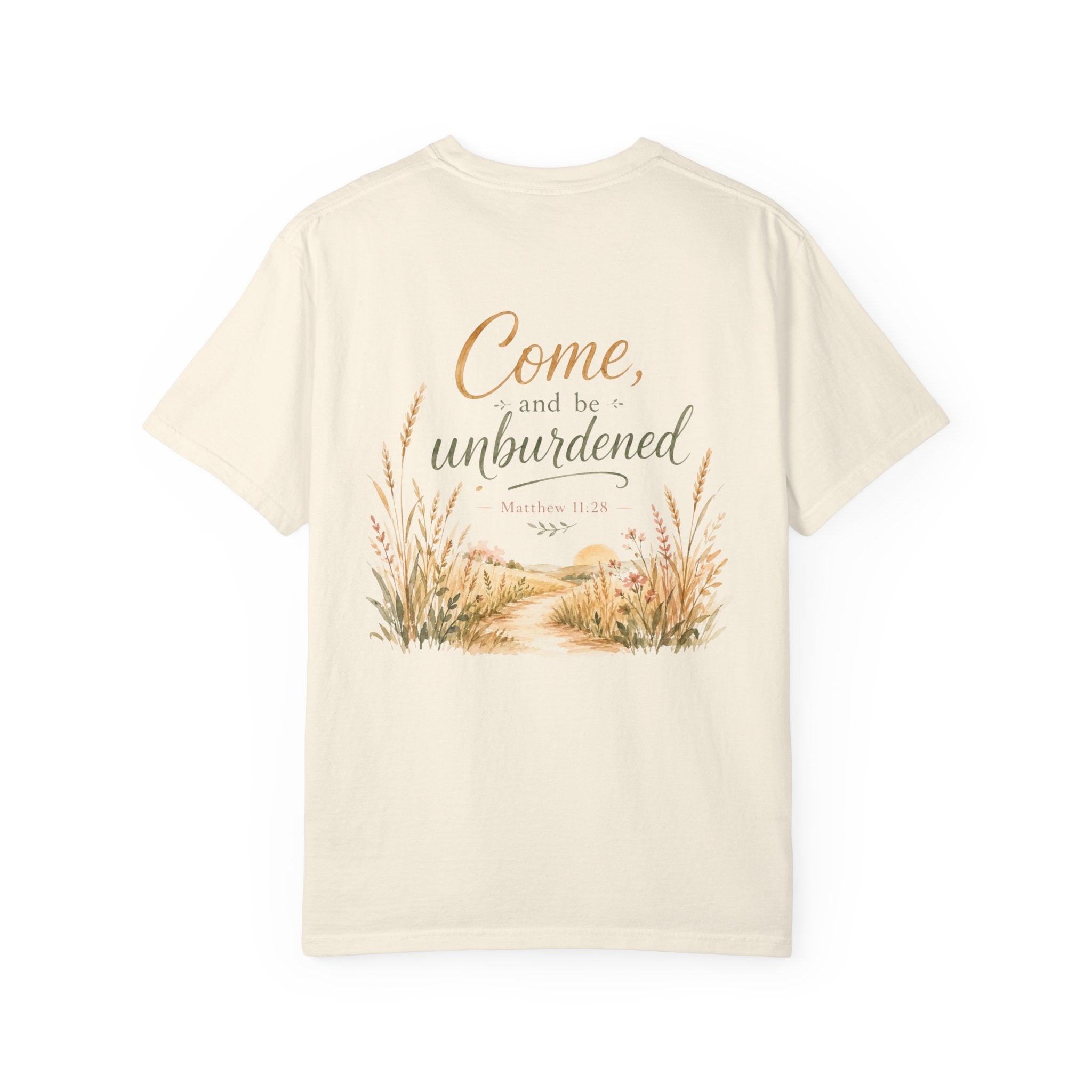 Come and Be Unburdened — Matthew 11:28 Christian Shirt for Women | Scripture Tee, Faith Gift for Her