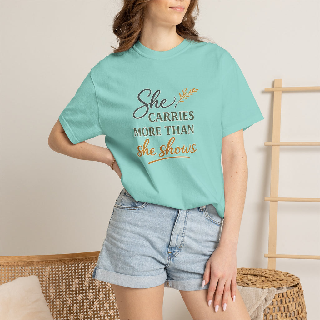 She Carries More Than She Shows — Quiet Strength Shirt for Women | Christian Faith Tee